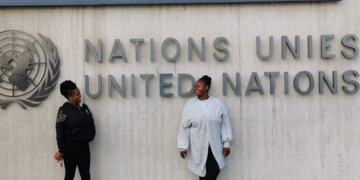 Jecinter Agunja et Florence Mwikali devant l'ONU